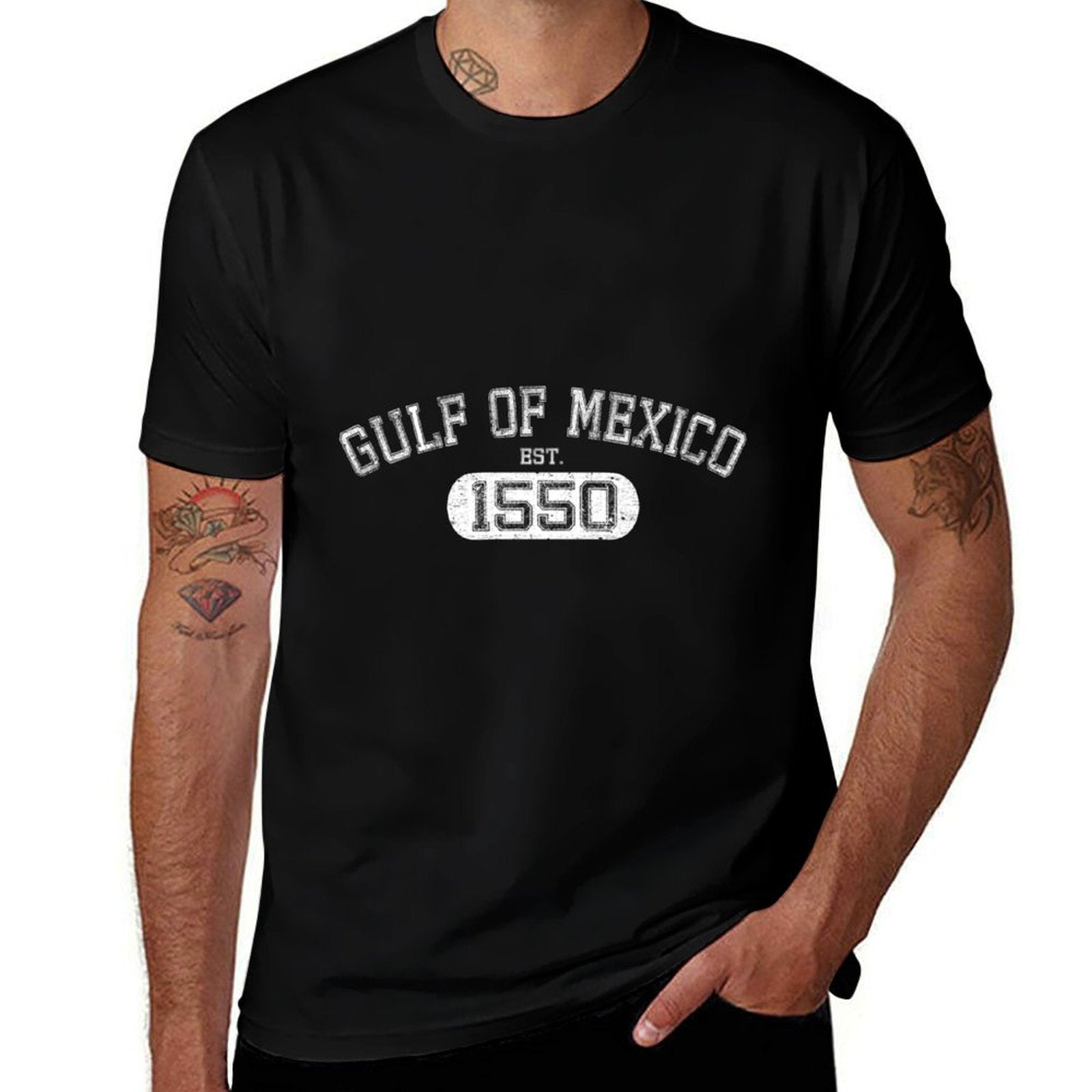 Retro Gulf of Mexico Est 1550 Mexican for Men Women  Wrinkle-resistant T-Shirt