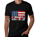 Retro Flower American Women 4th Of July Patriotic  Vintage-inspired T-Shirt