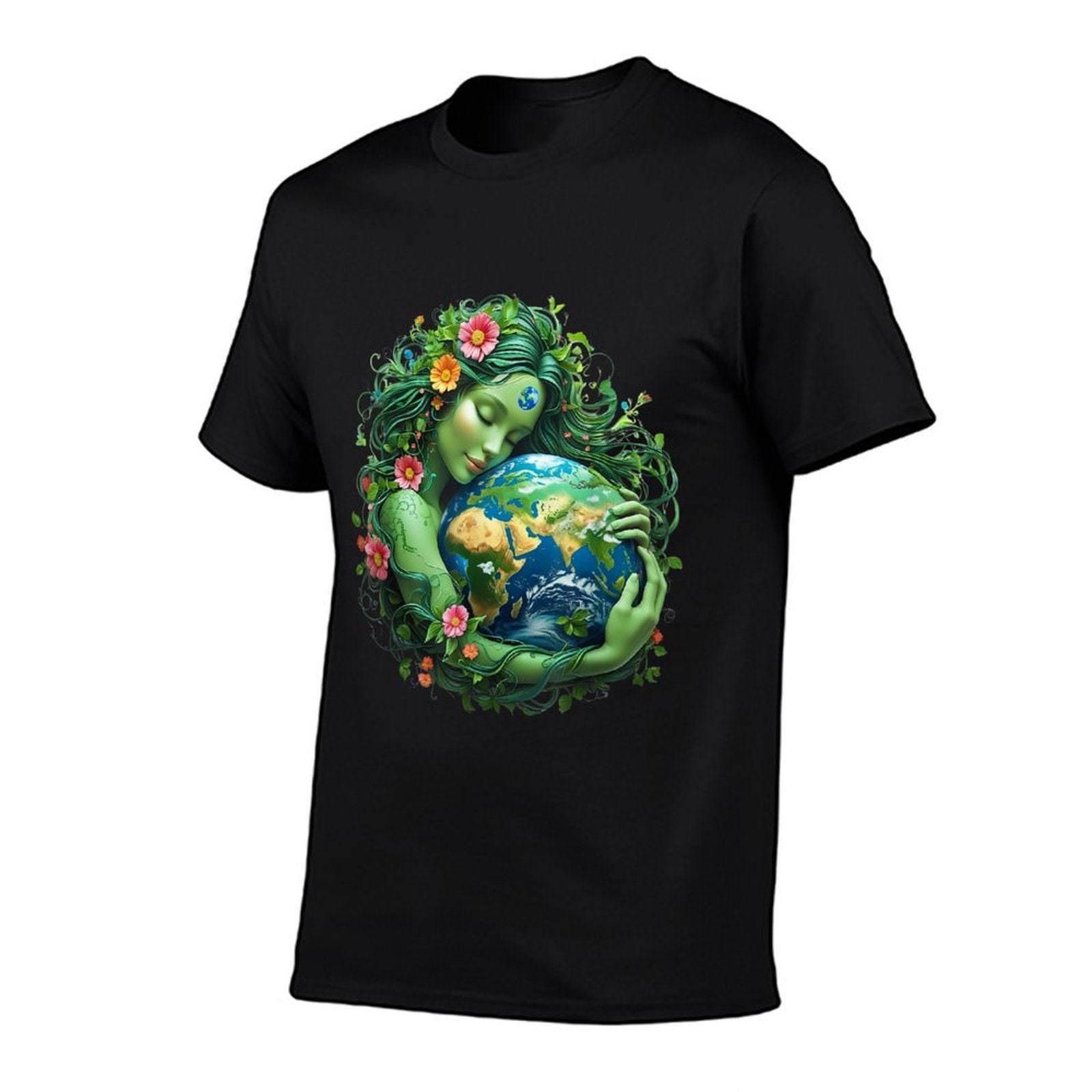 Green Mother Nature Earth Day Earth Mother Women Girl  Cotton T-Shirt