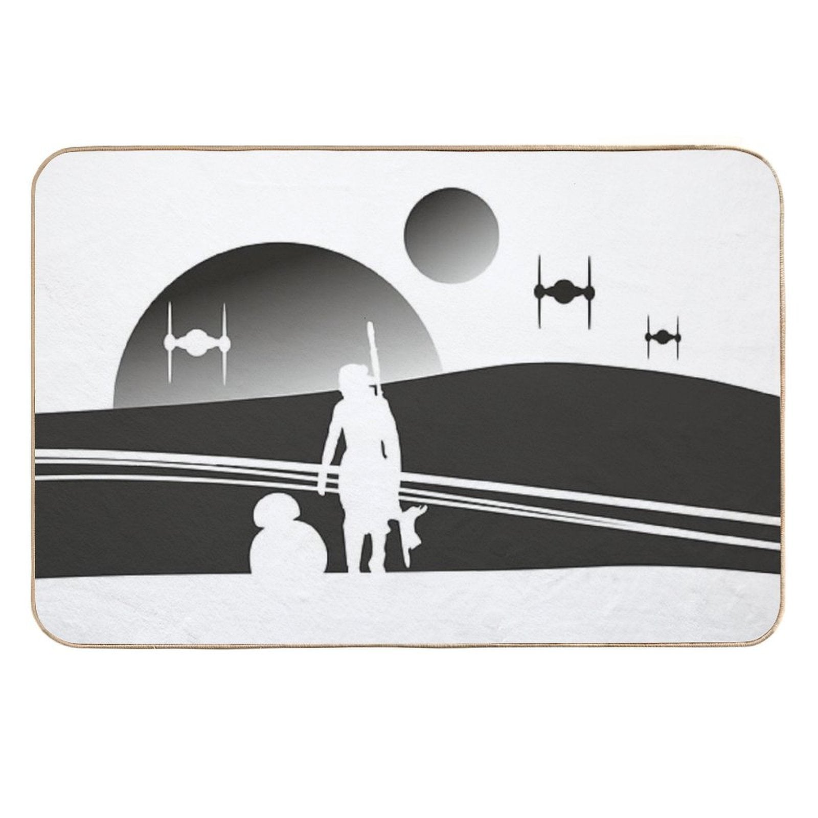 TATOOINE SUNSET BLACK  Fade-Resistant Bath Mat