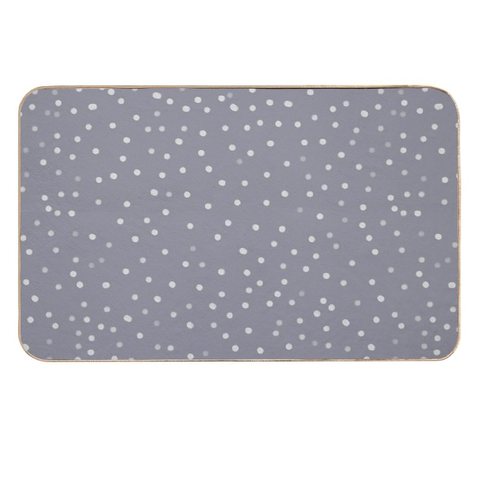 Blue Grey And White Color Polka Dots Design  Non-Slip Bath Mat