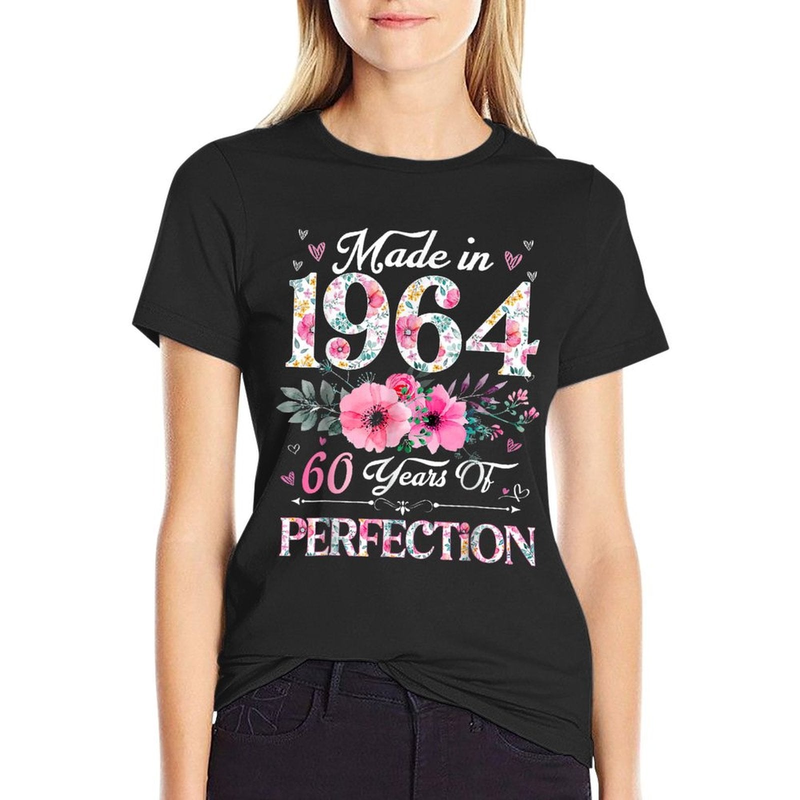 Made In 1964 Floral 60 Years Old 60th Birthday For Women  Classic T-Shirt