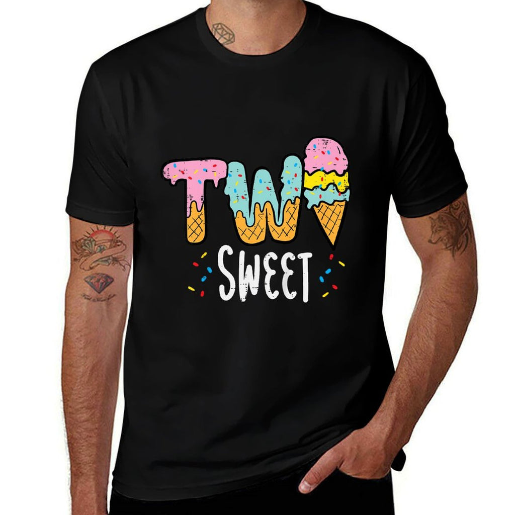 Kids 2nd Birthday Ice Cream Two Sweet Girls Boys Kids Toddler  Eco-friendly Material T-Shirt