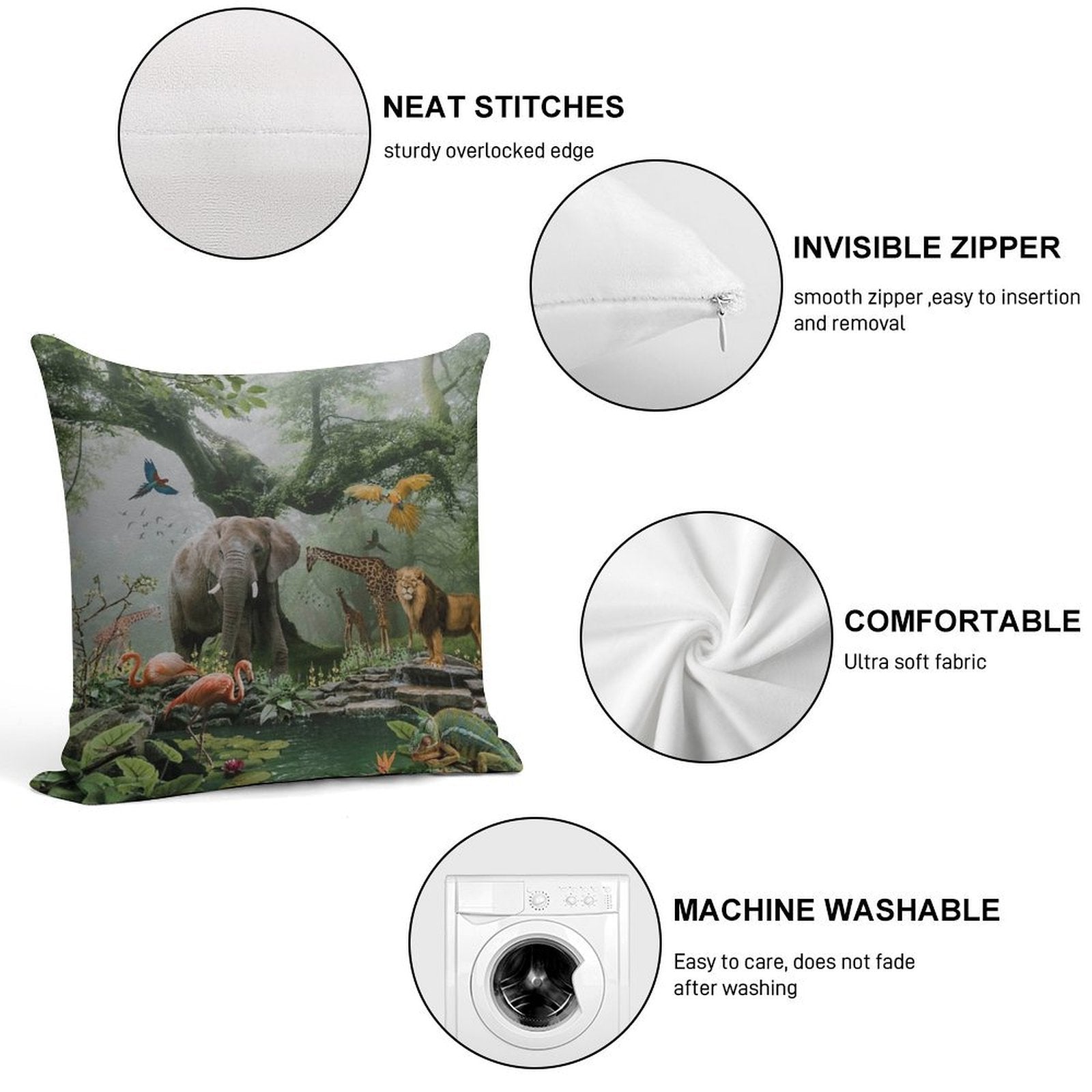 PROJECT PARADISE Soft Washable Throw Pillow