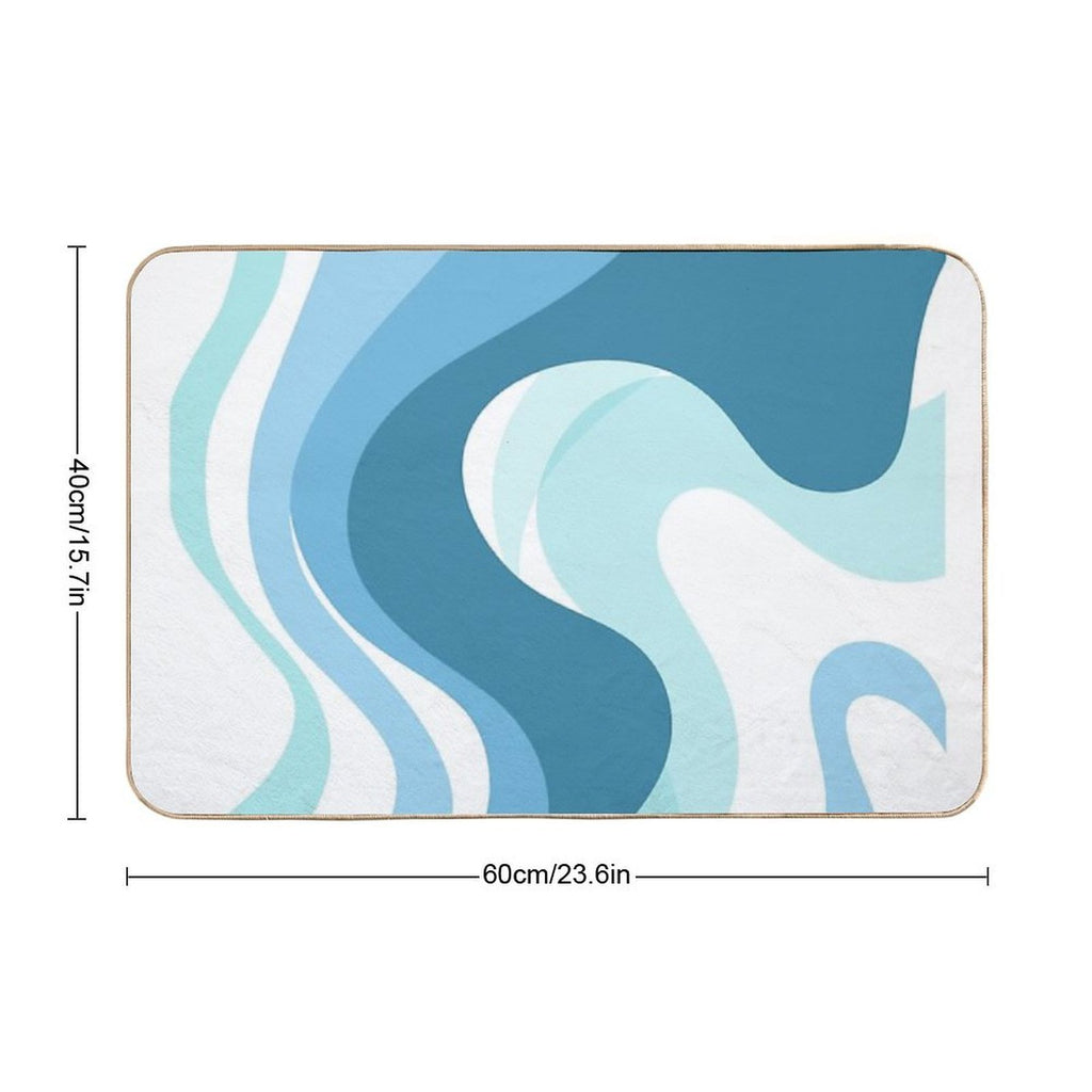 Blue Curve  Fade-Resistant Bath Mat