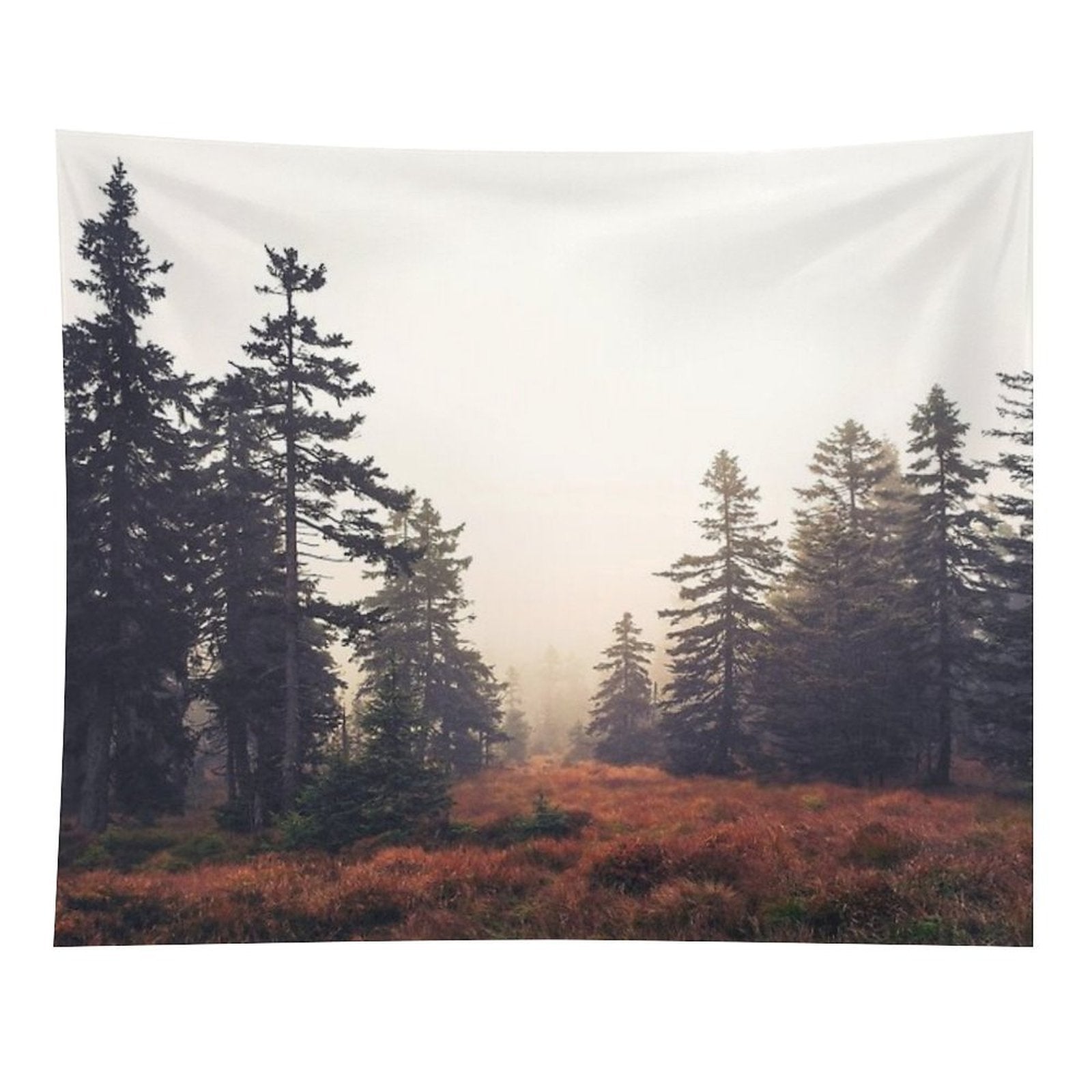 You Are Here  Wild Romantic Misty Fairytale Wilderness Forest With Cascadia Trees Covered In Magic Foggy Sunlight Tapestry