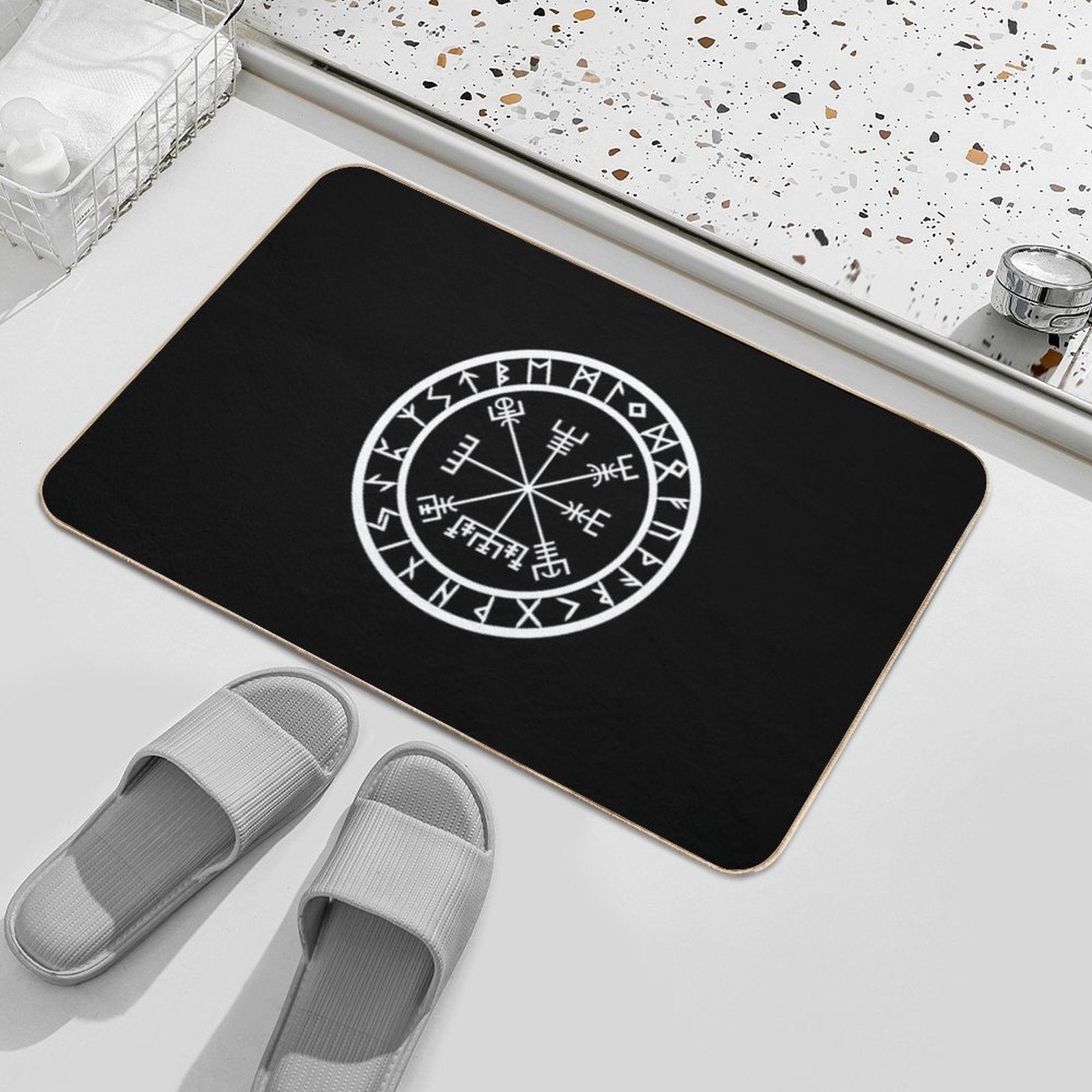 Vegvisir  Rune Circle (Variant II)  Non-Slip Bath Mat