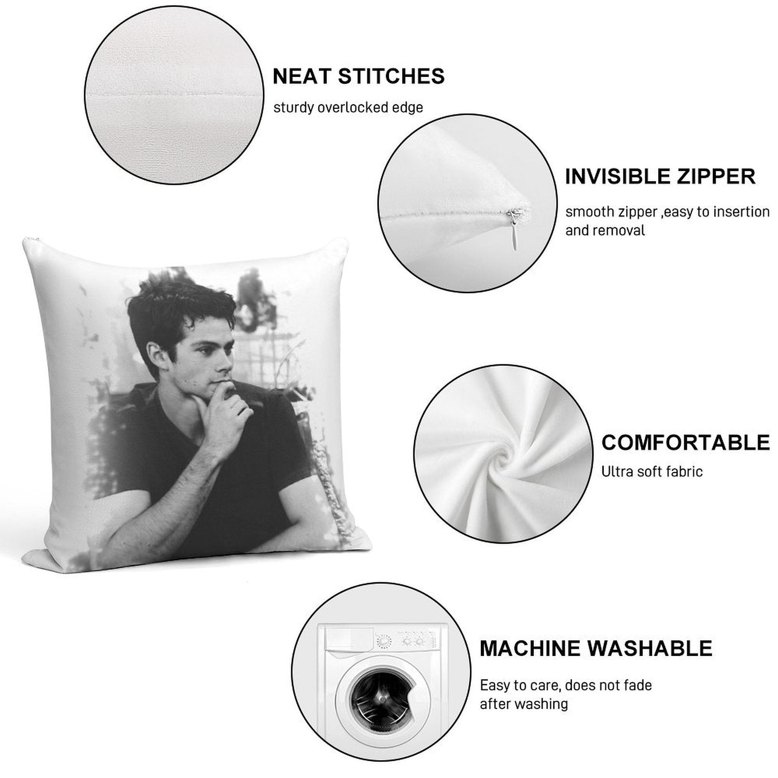 Dylan O'Brien Soft Warmth Comfort Throw Pillow