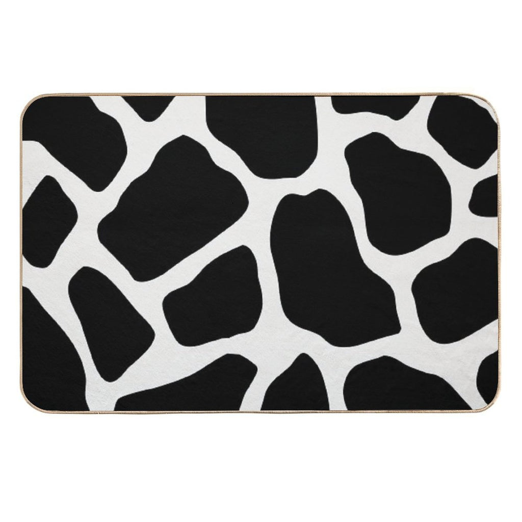 Black Abstract Pebbles Pattern  High-Traffic Bath Mat