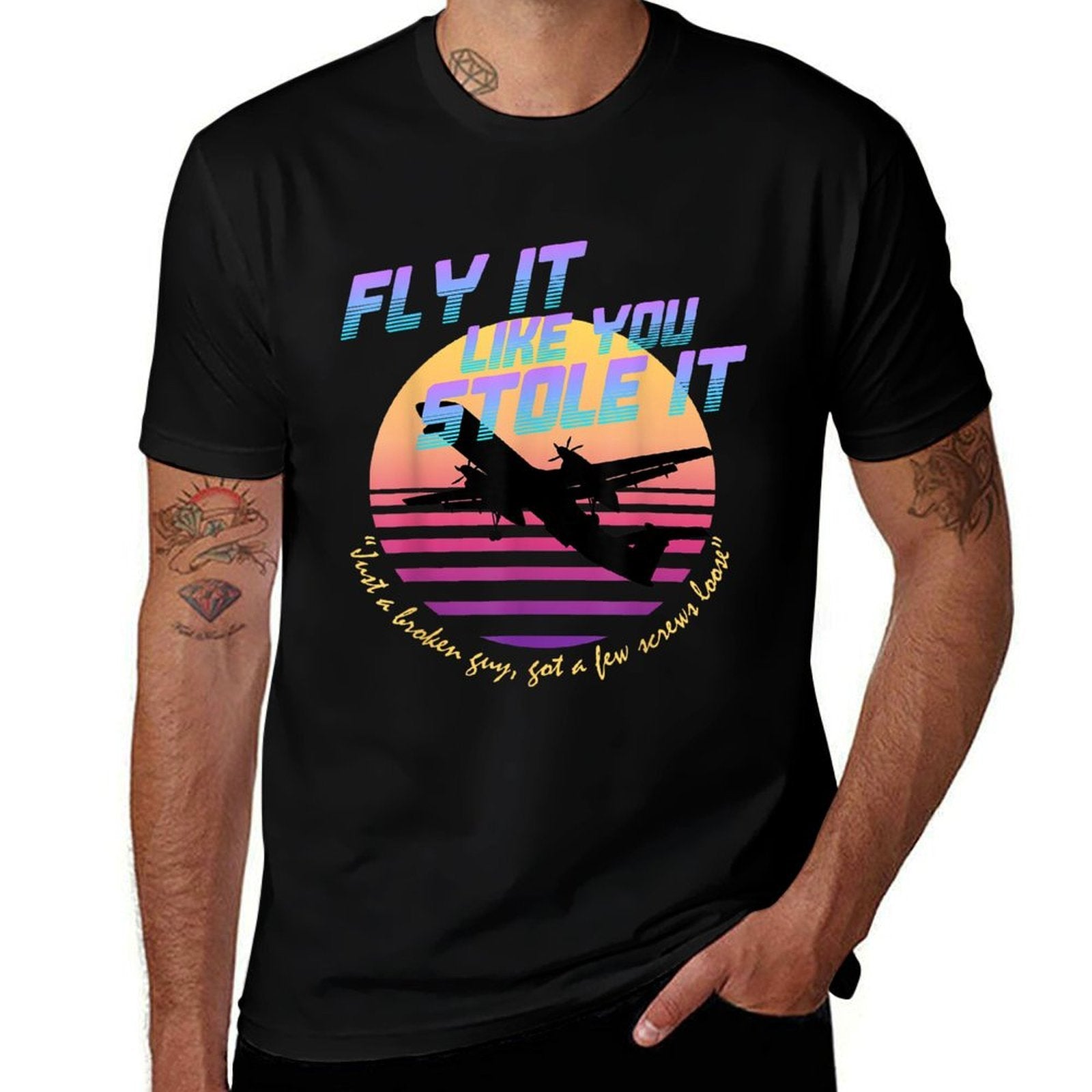 Fly It Like You Stole It - Sky King, Vaporwave, Aesthetic  Wrinkle-resistant T-Shirt