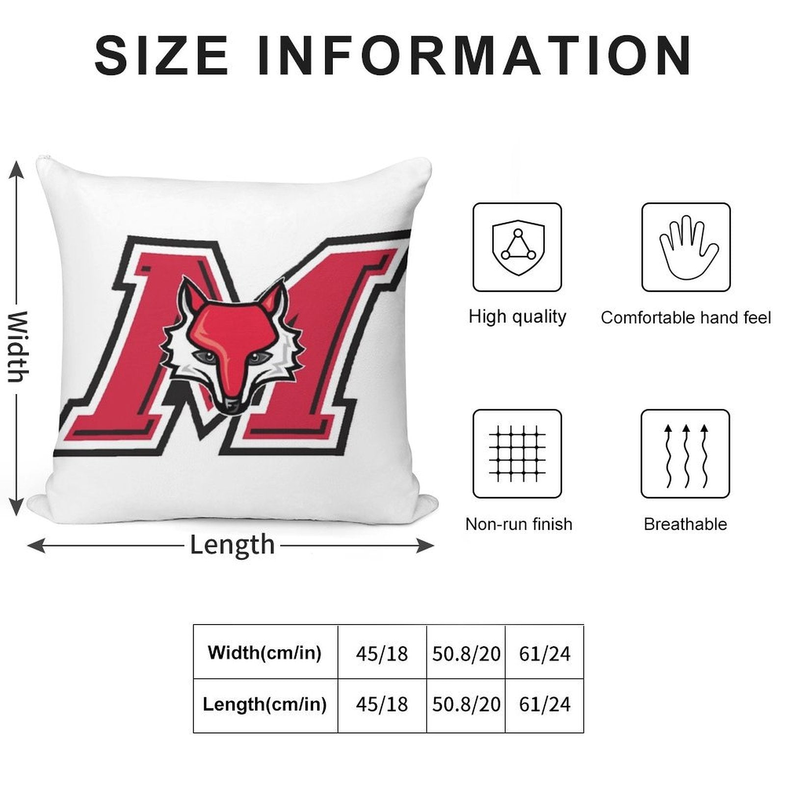 Marist Logo Soft Gift Ready Throw Pillow