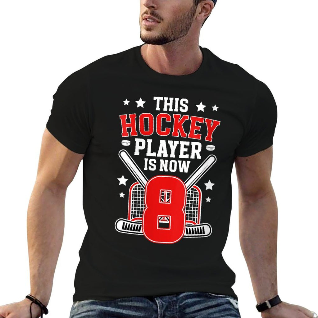 Womens 8th Ice Hockey Birthday Eight Year Old Ice Hockey Player  Tagless Design T-Shirt