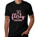 30 Thirty, Flirty & Thriving 30th Birthday Party  Heathered Texture T-Shirt