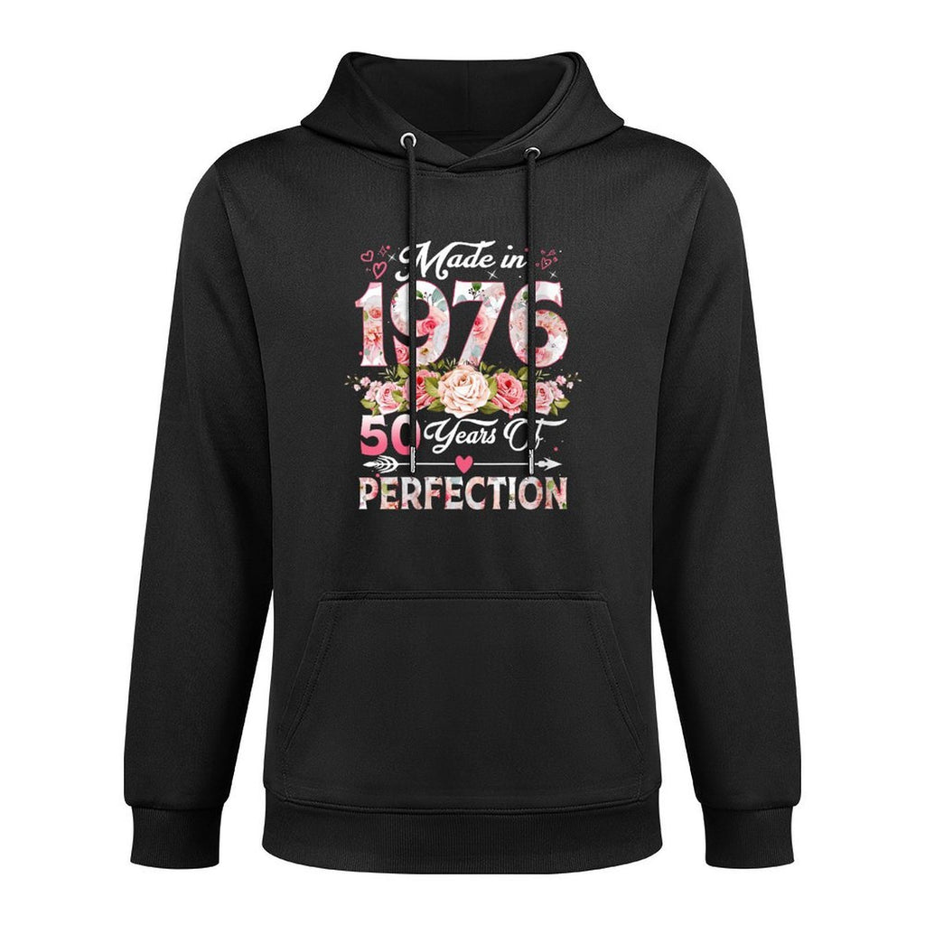 Womens 50 Years Old Born In 1976 Floral 50th Birthday Gifts Women Adjustable Hood Hoodie
