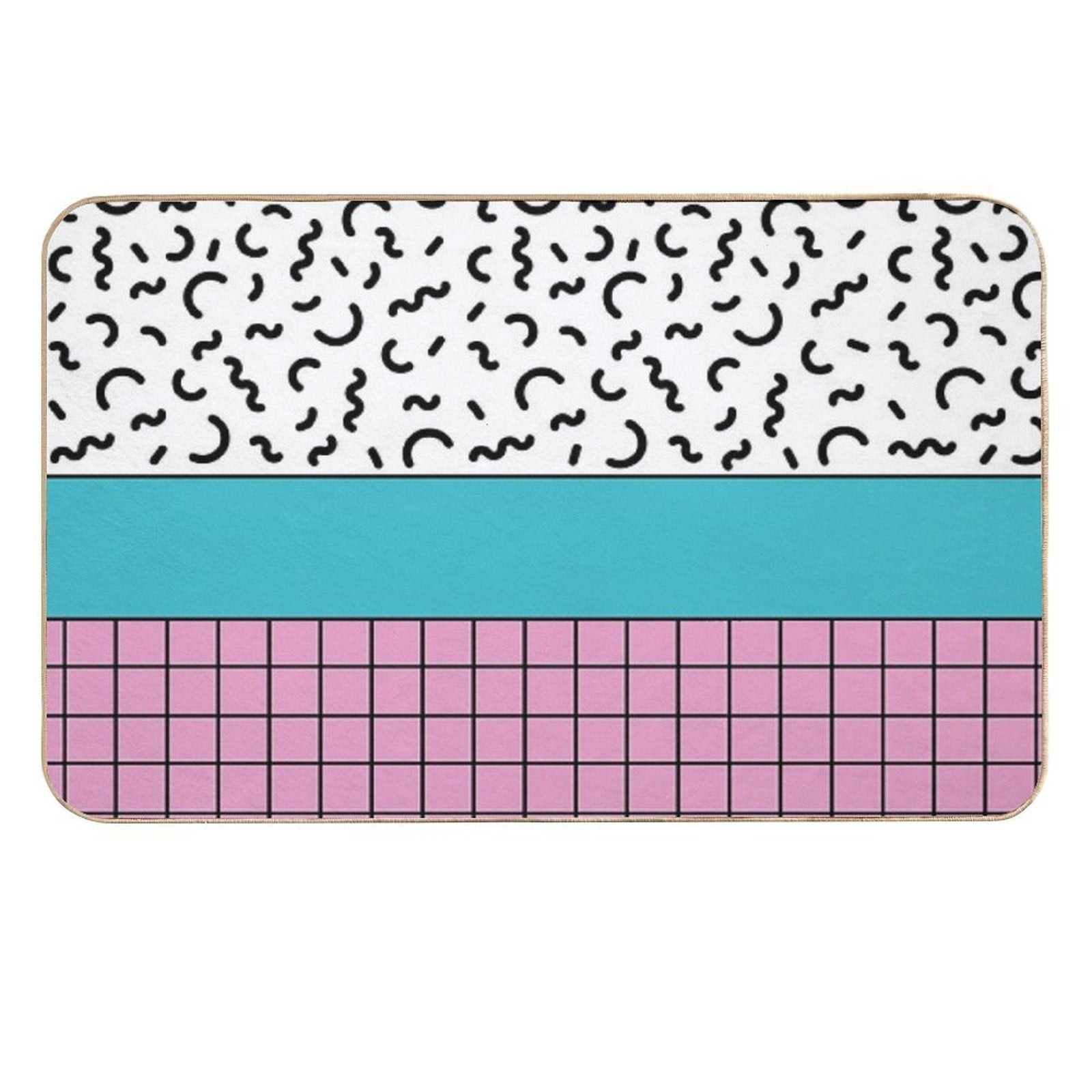 Memphis Pattern 68 - Retro 90s  80s  Absorbent Bath Mat