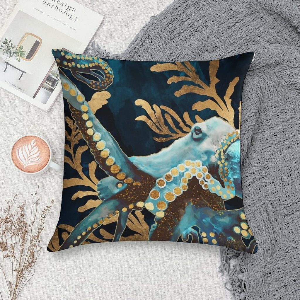 Indigo Octopus Soft Style Accent Throw Pillow