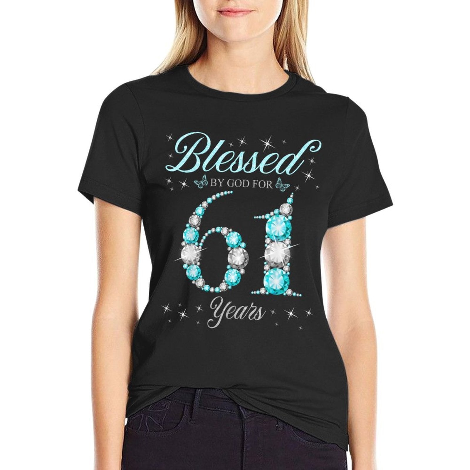Blessed By God For 61 Years Old 61st Birthday B-Day Party  Quick-drying T-Shirt