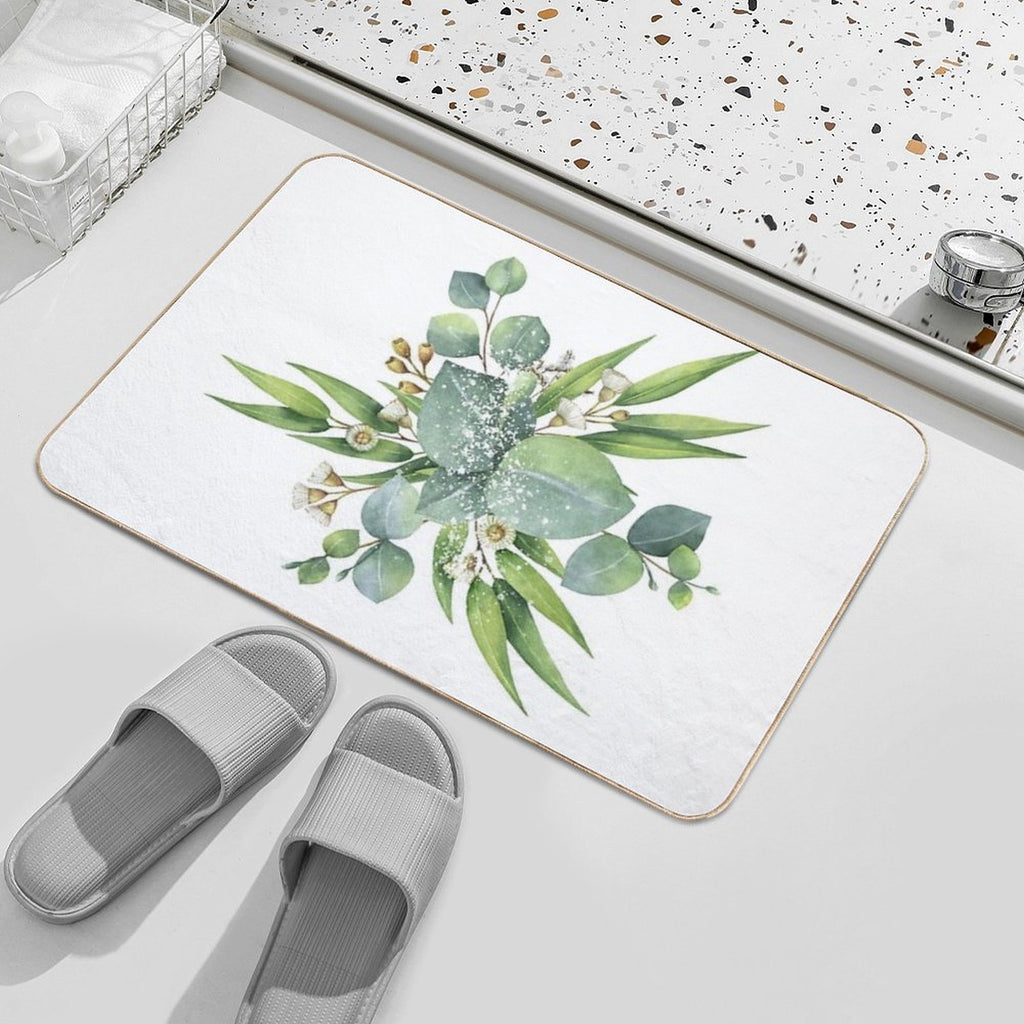Green Leaves  Repositionable Bath Mat