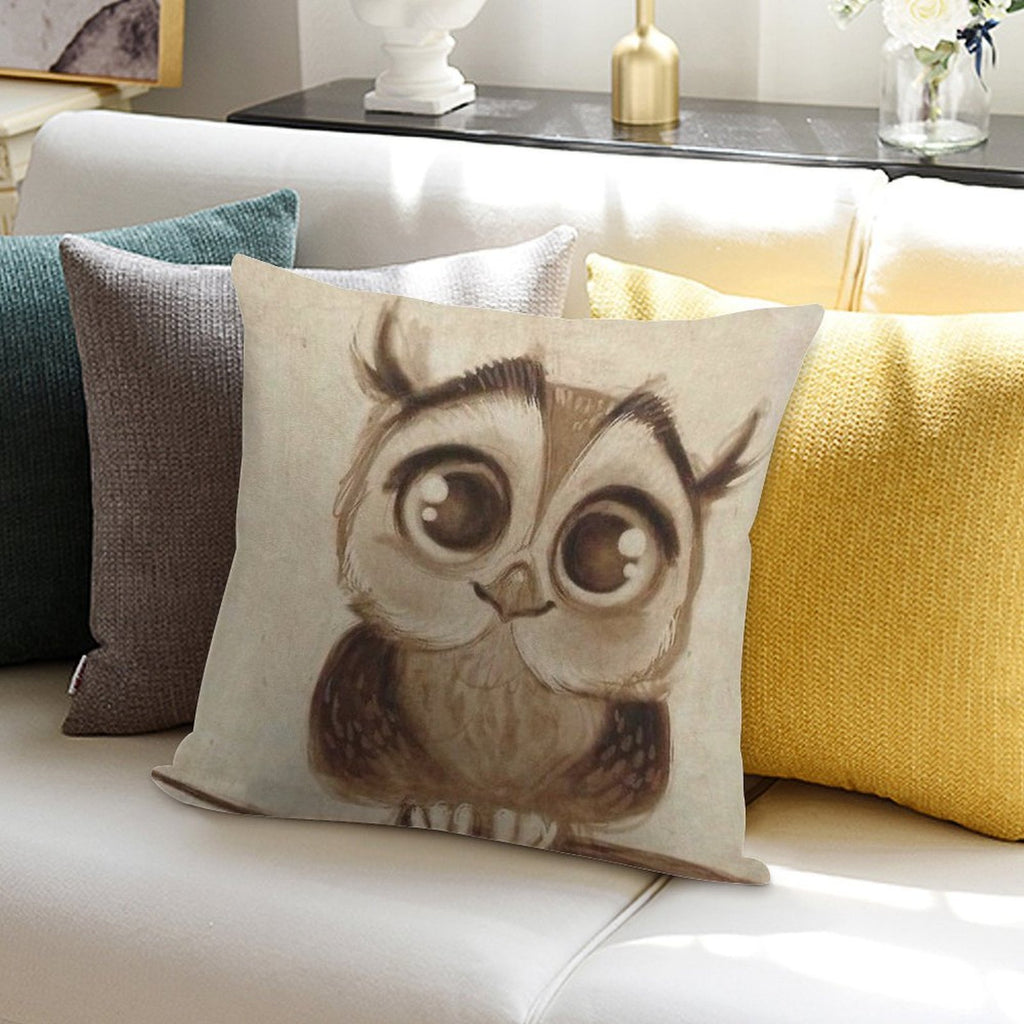 Cute Owl Soft Shrink-Resistant Throw Pillow