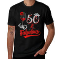 50 And Fabulous Queen Happy Birthday 50th Rose Red Wine  Breathable T-Shirt
