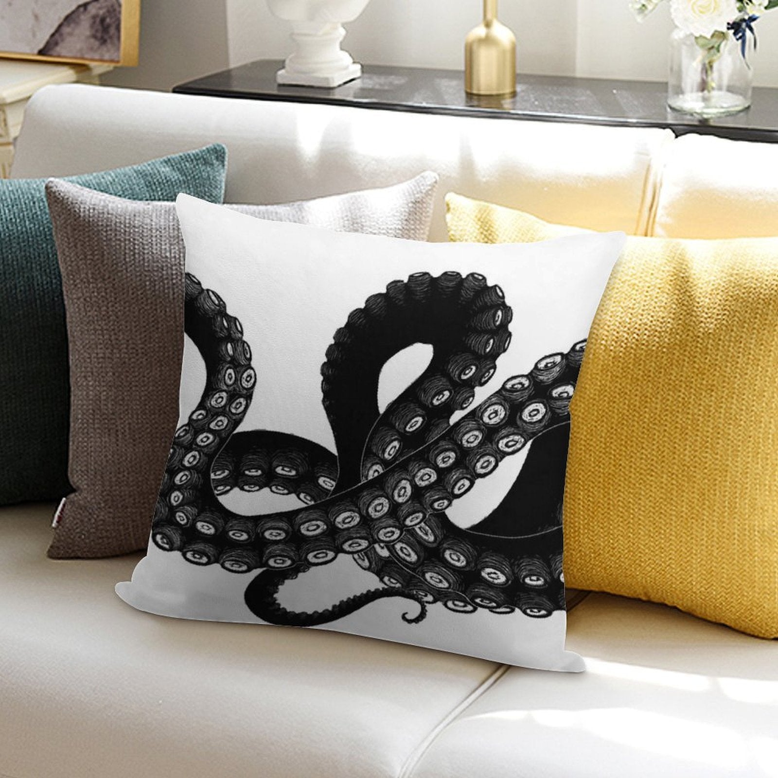 Get Kraken Soft Ultra-Soft Texture Throw Pillow