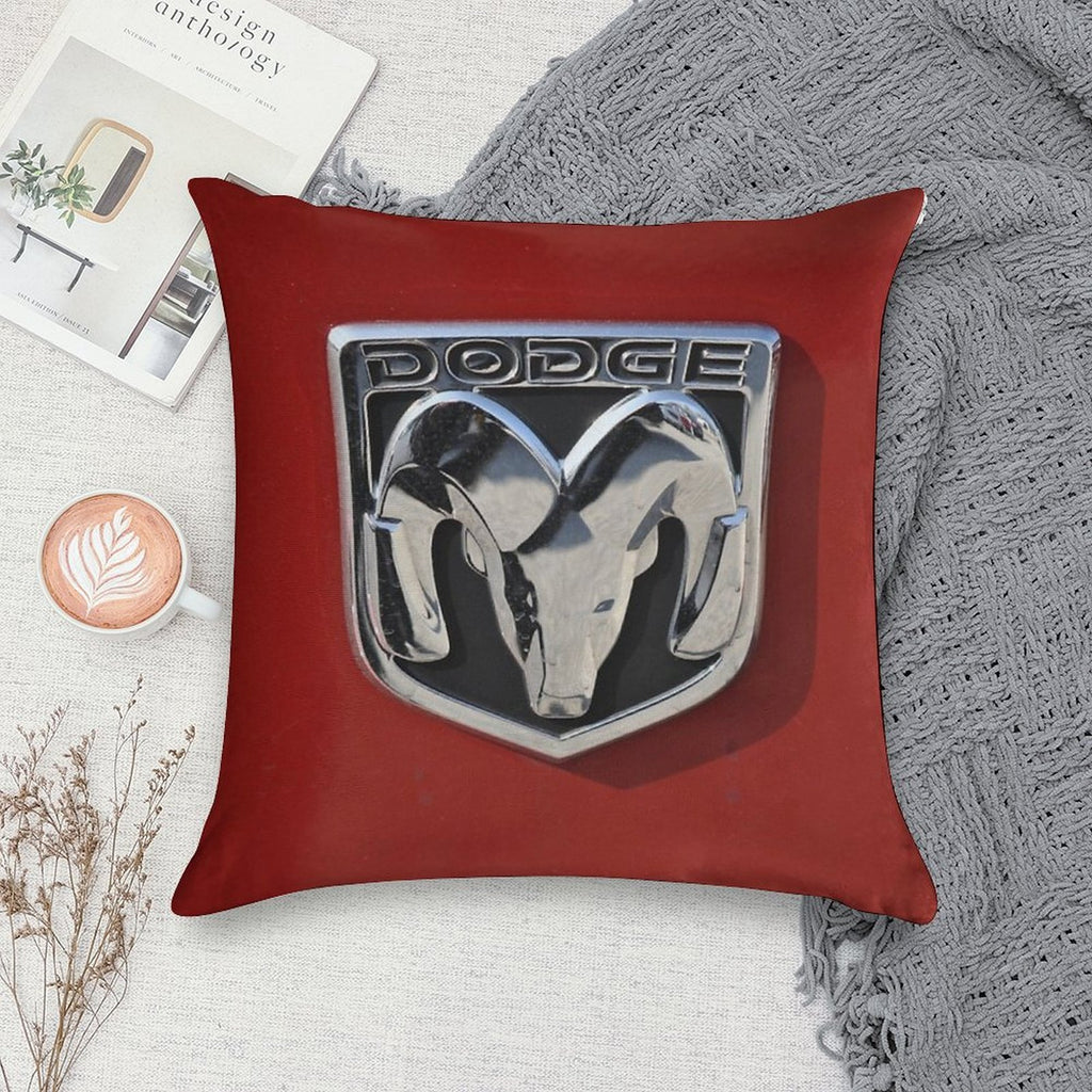 Dodge Logo Soft Shrink-Resistant Throw Pillow