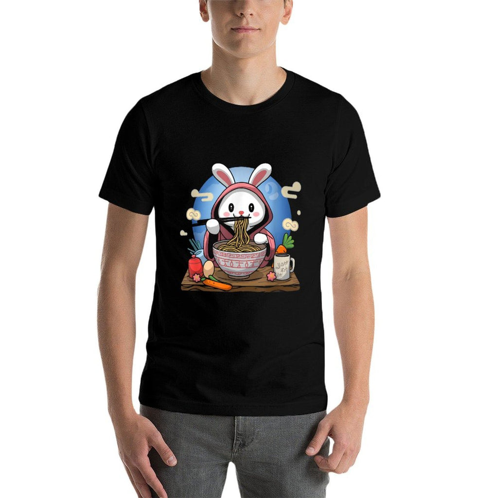 Easter Bunny Anime Eating Ramen Noodles Kawaii Rabbit  Vintage-inspired T-Shirt
