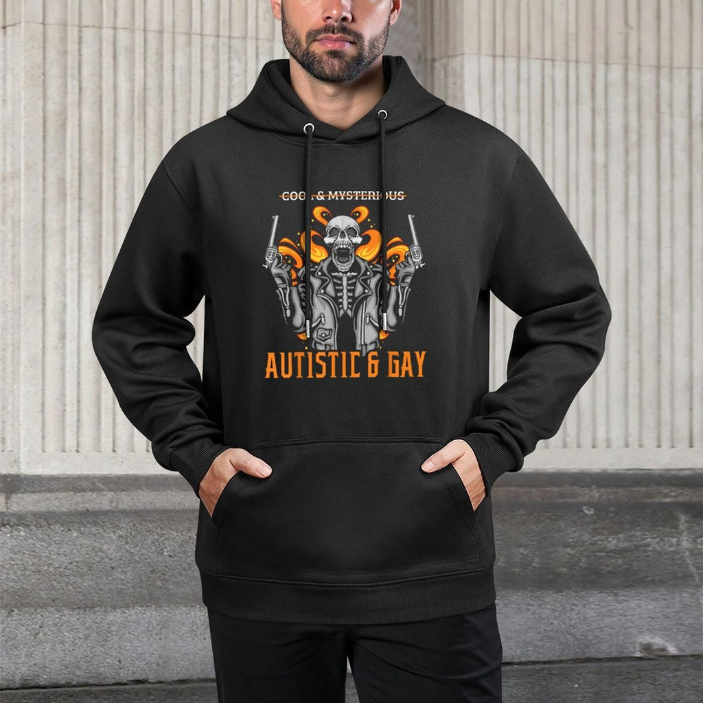 Autistic And Gay Skeleton - Funny Autism Meme Relaxed Fit Hoodie