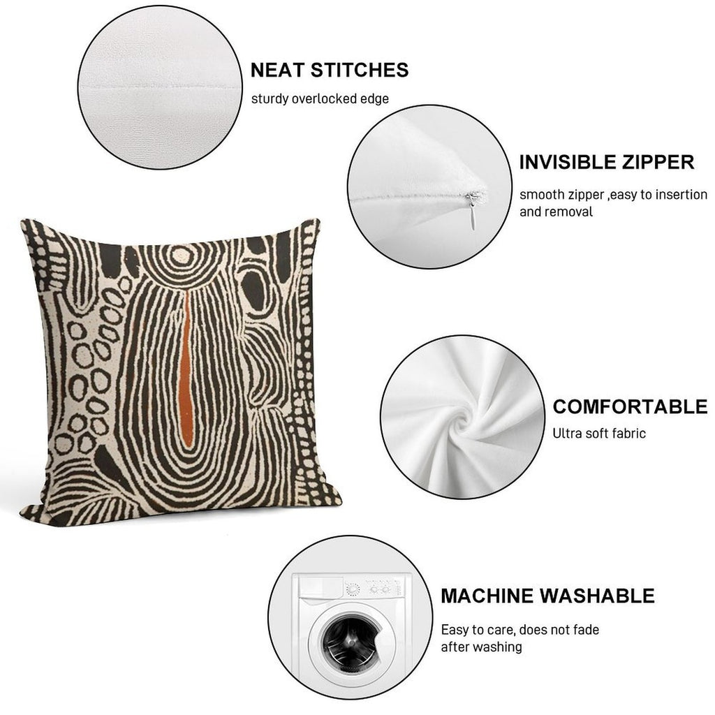 Australian Aboriginal Art Soft Ultra-Soft Texture Throw Pillow