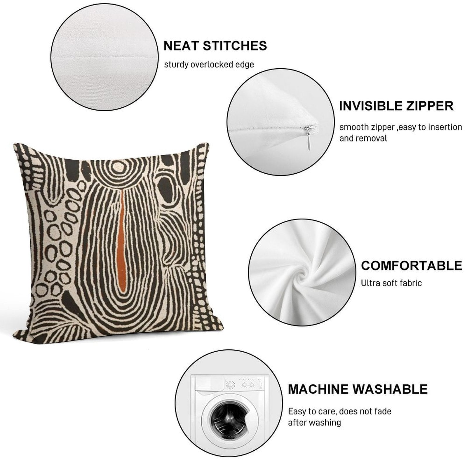 Australian Aboriginal Art Soft Ultra-Soft Texture Throw Pillow