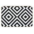 BLACK AND WHITE GEOMETRIC DIAMONDS PATTERN BY OZCUSHIONSTOO  Repositionable Bath Mat