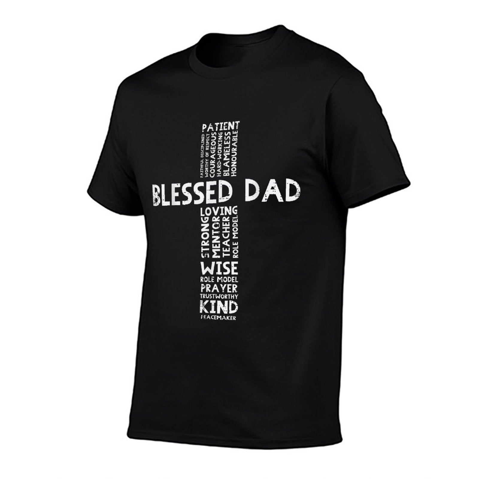 Blessed Dad Cross God Jesus Faith Christian Daddy Papa Men  Trendy Pattern T-Shirt