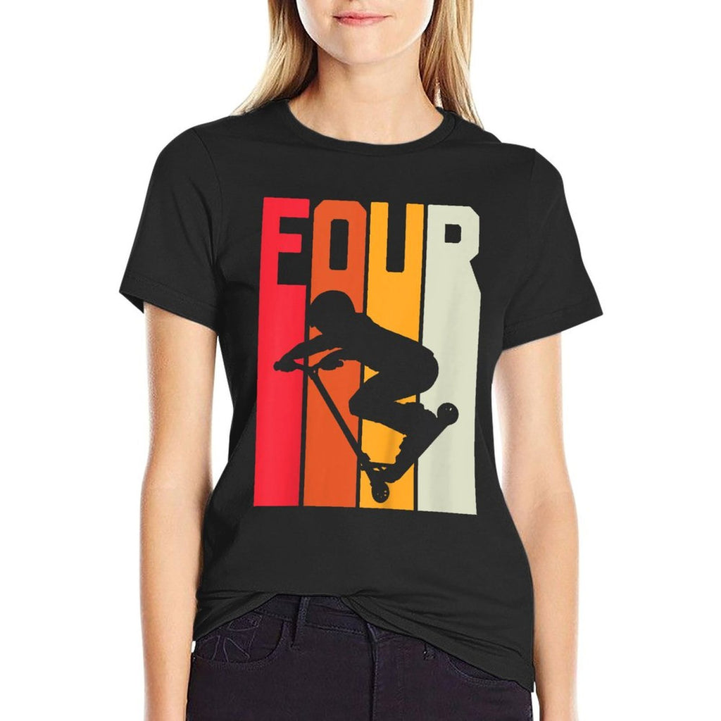Kids 4th Birthday Retro Scooter Driver Lover Boys Kids 4 Old  Affordable Price T-Shirt