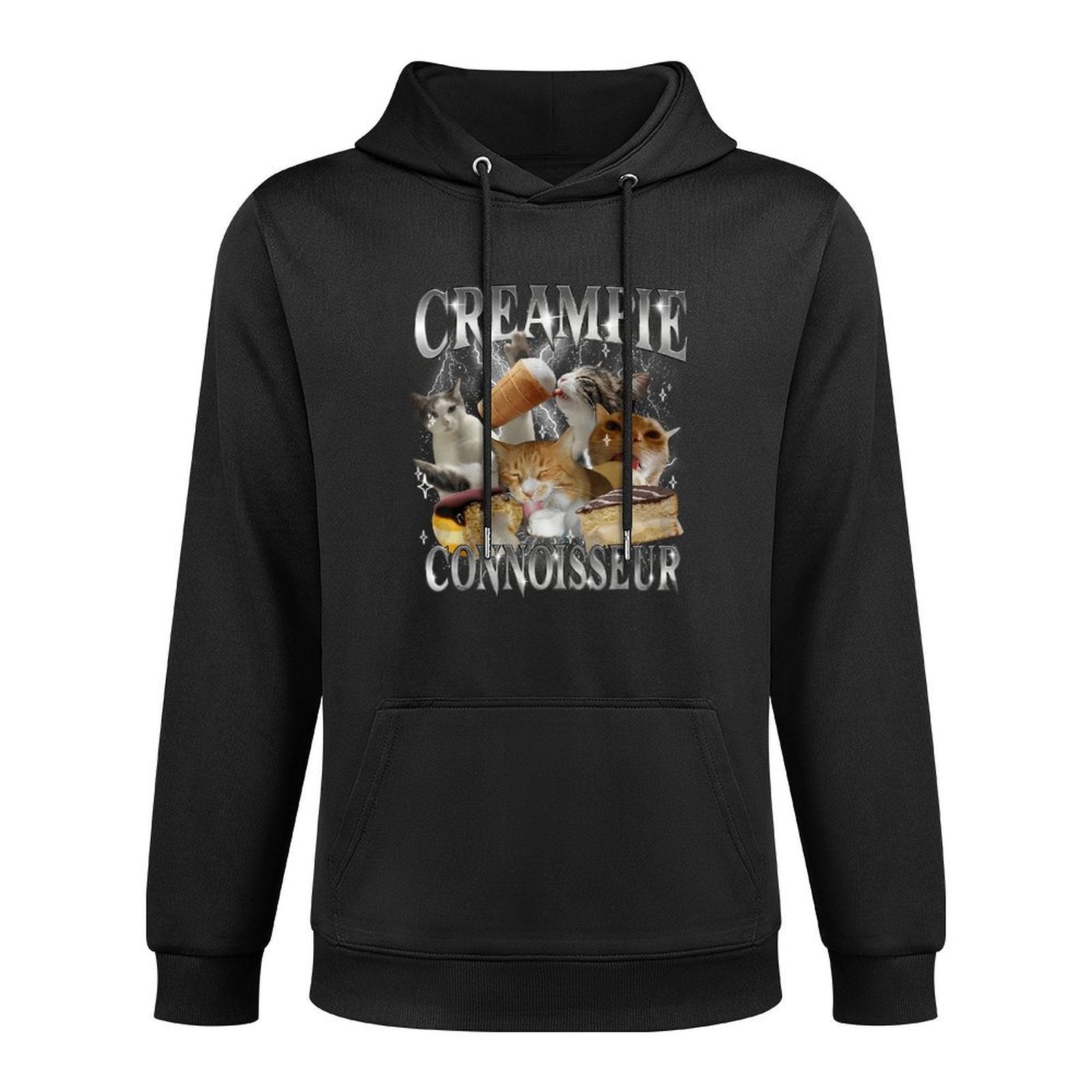 Creampie Connoisseur Funny Cat Meme Inappropriate Adult Relaxed Fit Hoodie