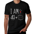 Womens Retro Funny I Am 49 Plus 1 Middle Finger For A 50th Birthday  Eco-friendly Material T-Shirt