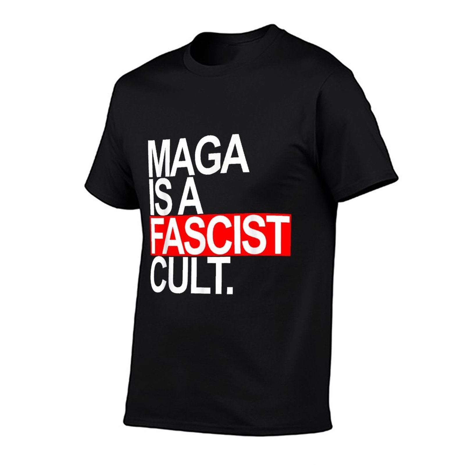 MAGA IS A FASCIST CULT - Stand Against Fascism (red)  Rolled Sleeves T-Shirt