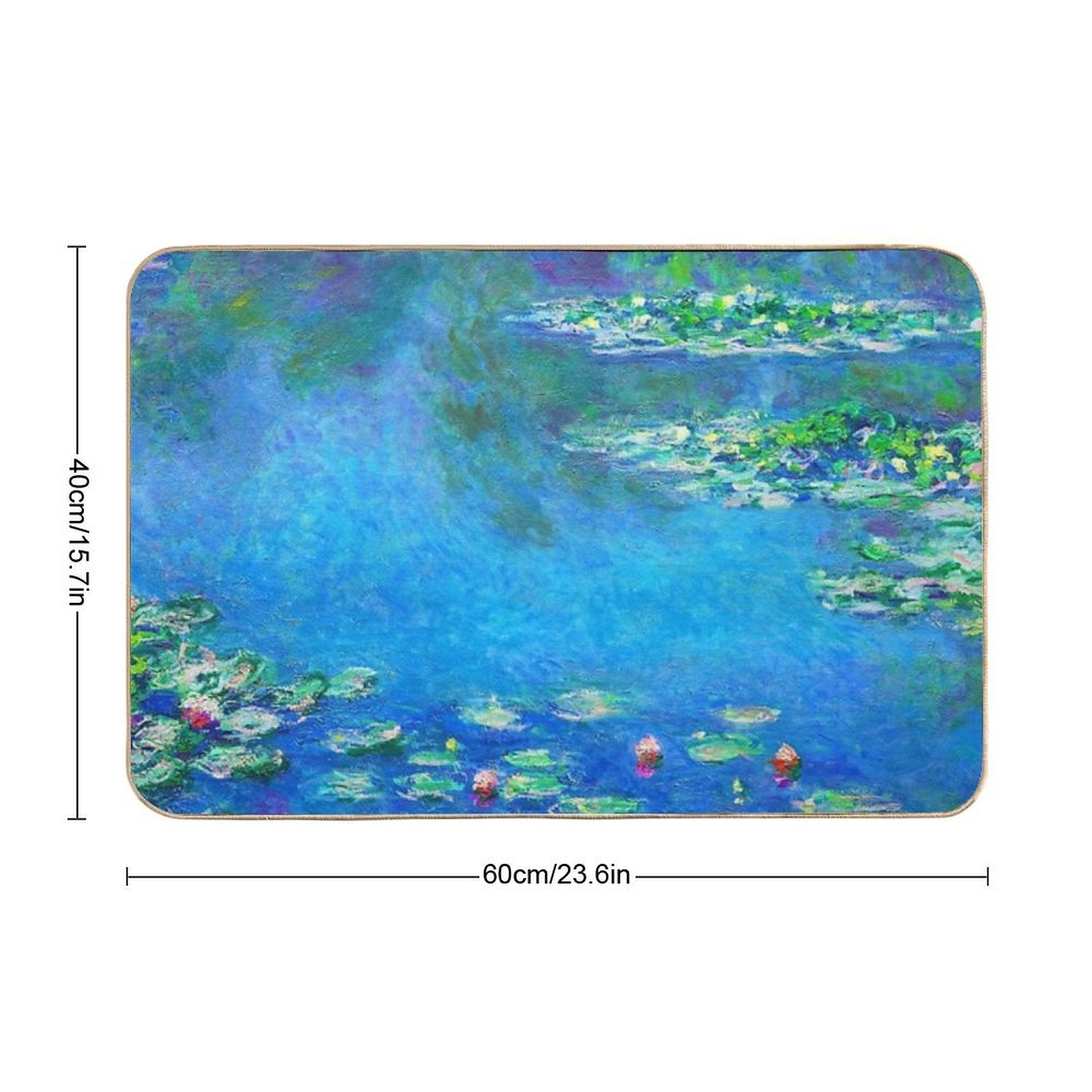 Claude Monet Water Lilies Color-Enhanced  Pet-Safe Bath Mat