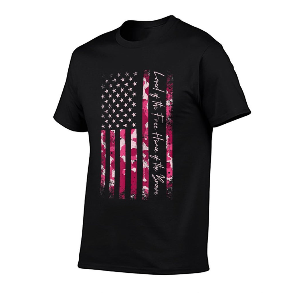 Pink Camo USA Military Camouflage Distressed Grunge Comfortable T-Shirt