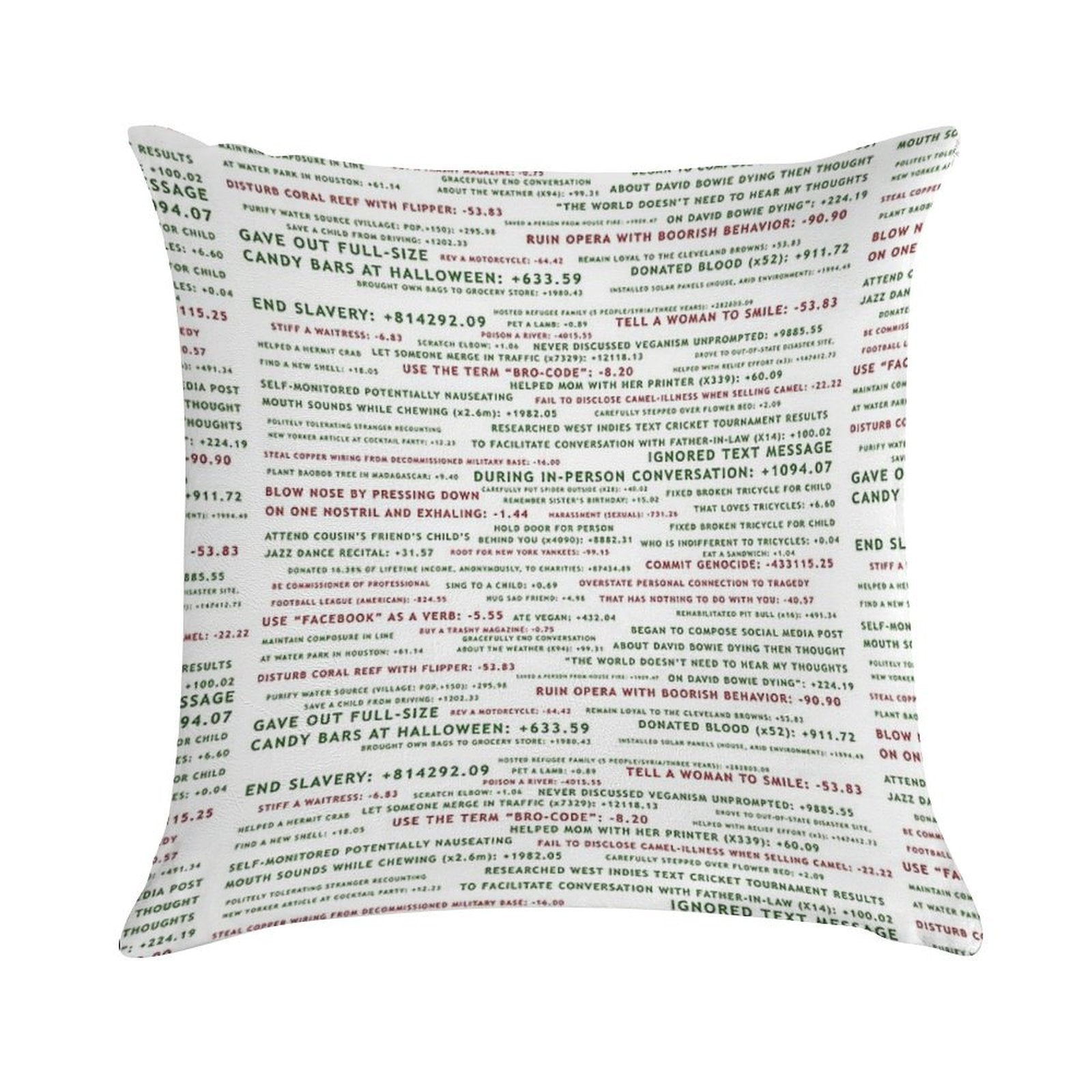 Point System The Good Place Soft Short Plush Fabric Throw Pillow