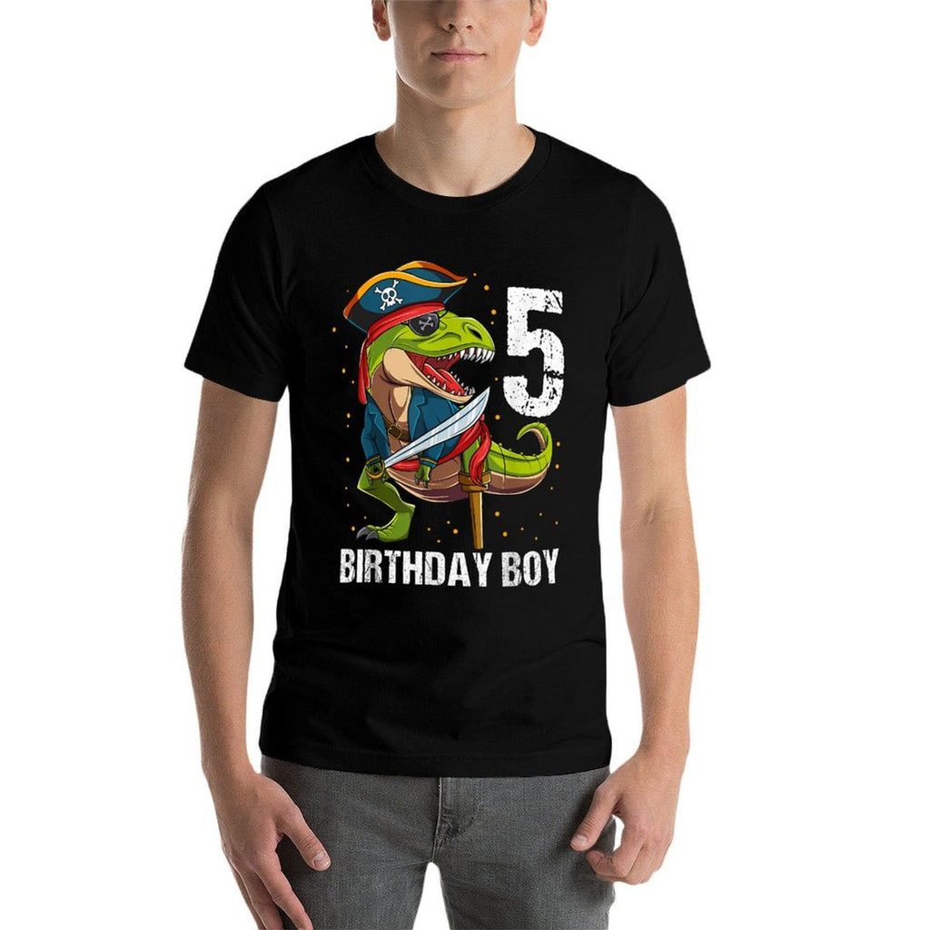 5 Years Old Dinosaur Pirate 5th Birthday Boy  Eco-friendly Material T-Shirt