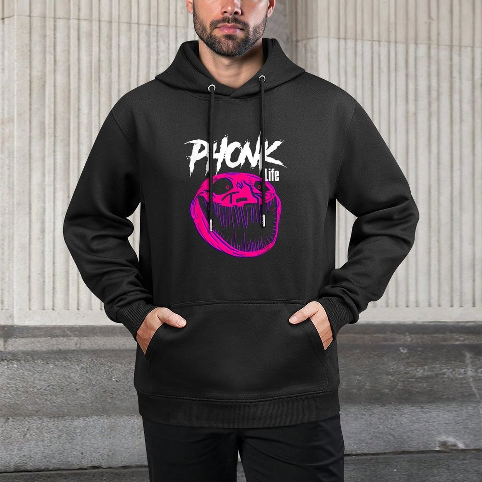 Meme Scary Troll Sigma Phonk Adjustable Hood Hoodie