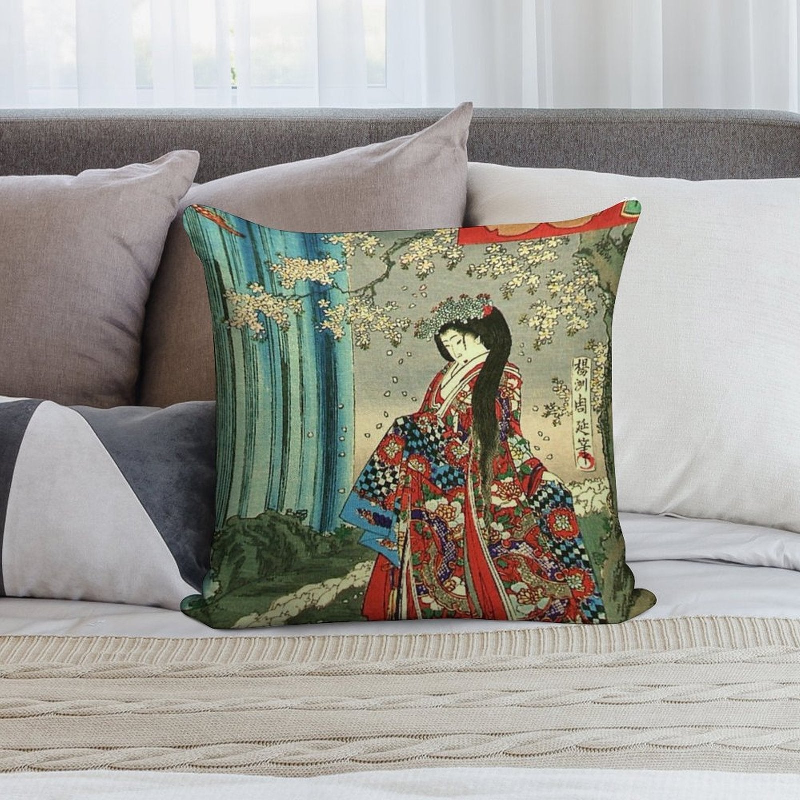 Japanese Classic Geisha Lady - Japan Art Soft Bedroom Essential Throw Pillow