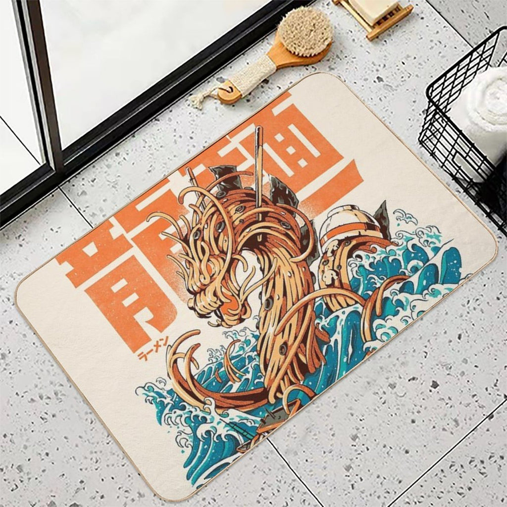 Great Ramen Dragon Off Kanagawa  Non-Slip Bath Mat