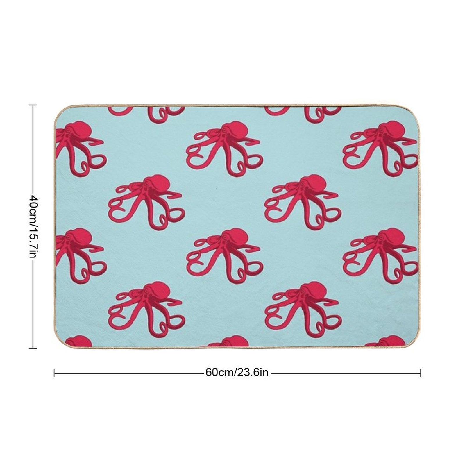 Red Octopus  Long-Lasting Bath Mat