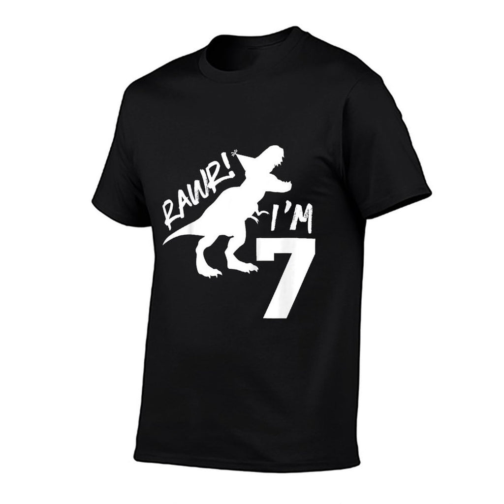 Kids Rawr I'm 7 Dinosaur Seventh Birthday Boy 7th Roar Year Old  Affordable Price T-Shirt