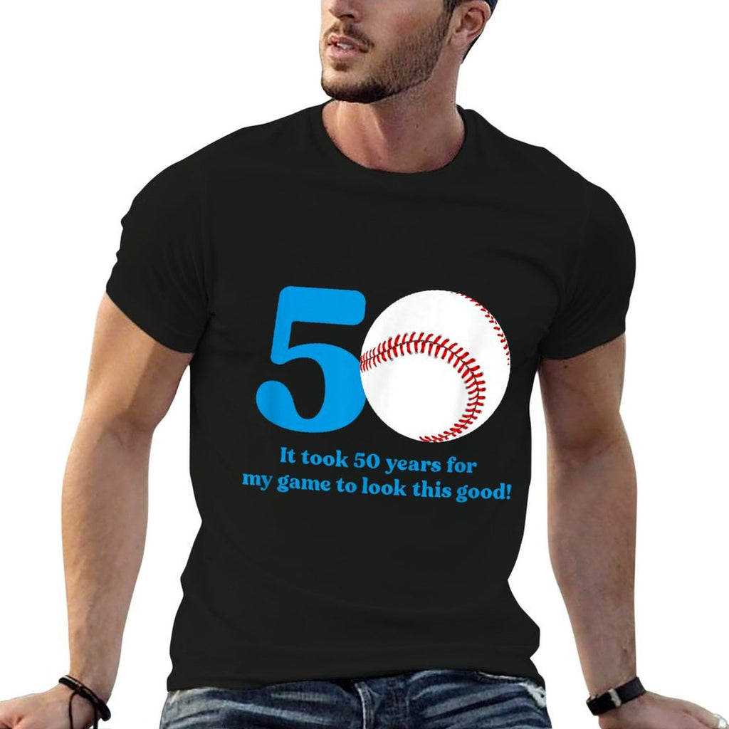 50 Year Old Baseball Player 50th Birthday  Wrinkle-resistant T-Shirt