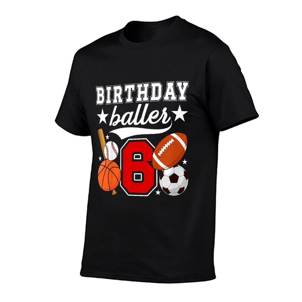 Kids 6th Birthday Sports Birthday Party Six Year Old Boy  Moisture-wicking T-Shirt