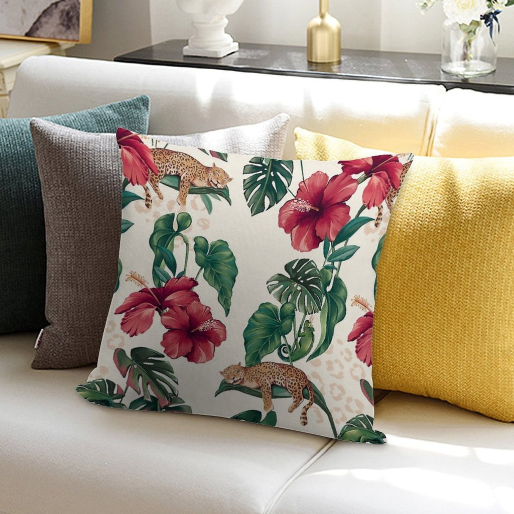 The White Lotus Wallpaper Soft Short Plush Fabric Throw Pillow