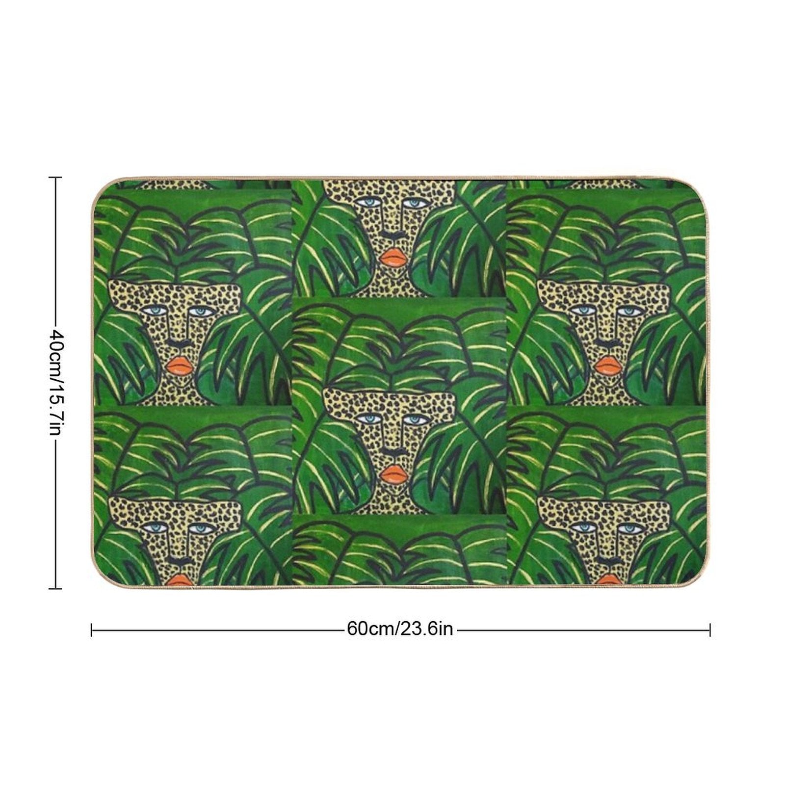 Cheetah On Green Leaves  Pet-Safe Bath Mat
