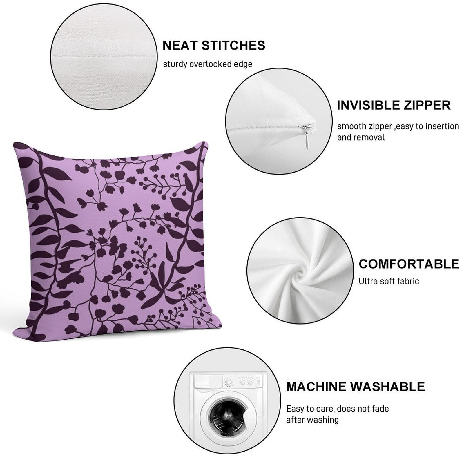 Bella Swan Lavender Freesia Soft Multiple Sizes Throw Pillow